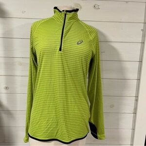 Asics Women's Lime Striped Long Sleeve Tee
